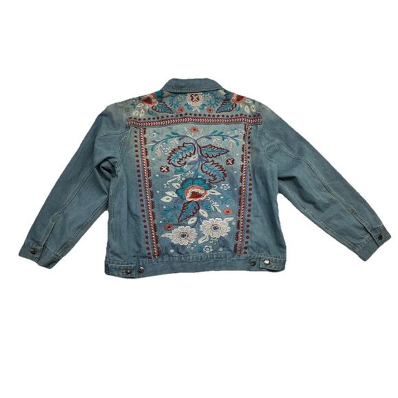 Johnny Was Workshop Jean Jacket Womens XL Oman Embroidered Floral - Picture 7 of 12